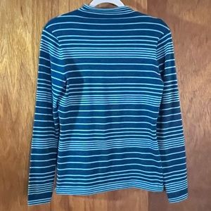 TITLE NINE Striped Blue Knit Shirt Sz S